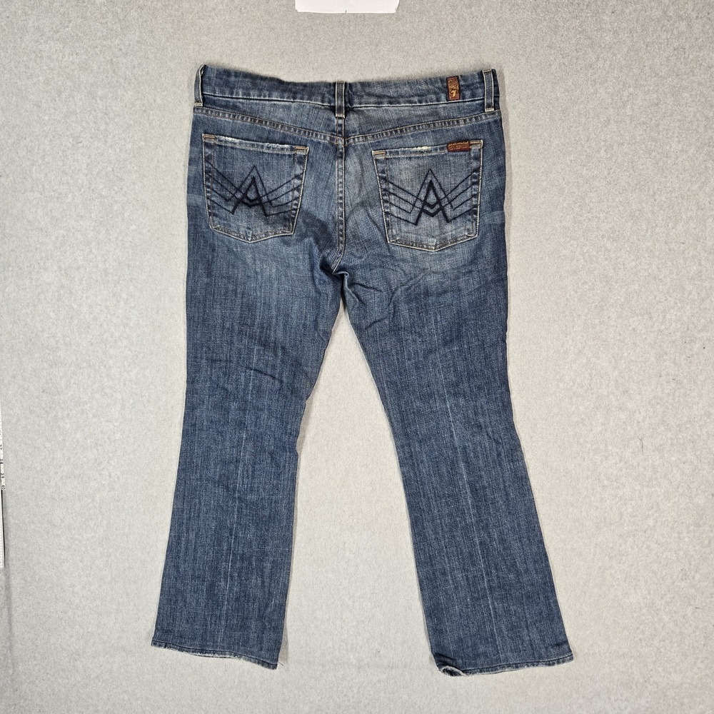 7 For All Mankind Men Jeans 32 Blue Denim Low Rise Bootcut 28" Inseam